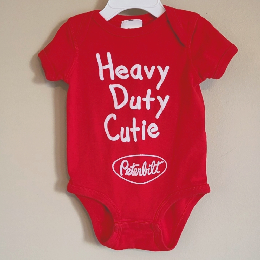 Peterbilt "Heavy Duty Cutie" short sleeve onesie/bodysuit